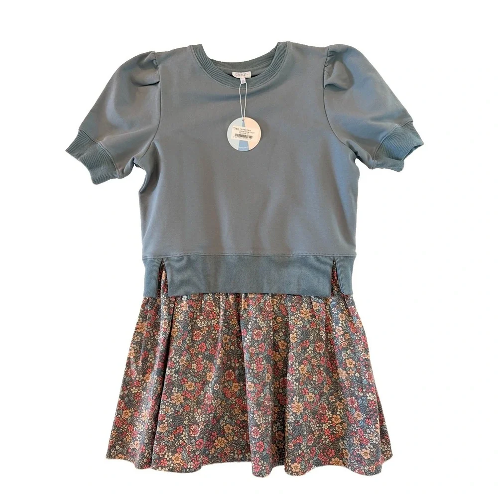 Pleat Clara Combo Dress Kids Cotton Girls Size 12 NWT Retail $78